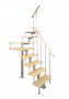 Модульная малогабаритная лестница Компакт (с поворотом 90 градусов) от 3150 до 3375 мм